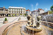 Bielsko-Biała - fontanna na Placu Chrobrego