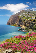 Madera - widok z Camara de Lobos na klif Cabo Girao