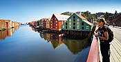 Norwegia - zabytkowe domy w Trondheim