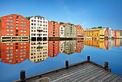 Norwegia - zabytkowe domy w Trondheim
