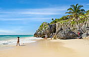 Karaibska plaża w Tulum, Jukatan, Meksyk