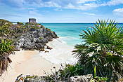 Karaibska plaża w Tulum, Jukatan, Meksyk